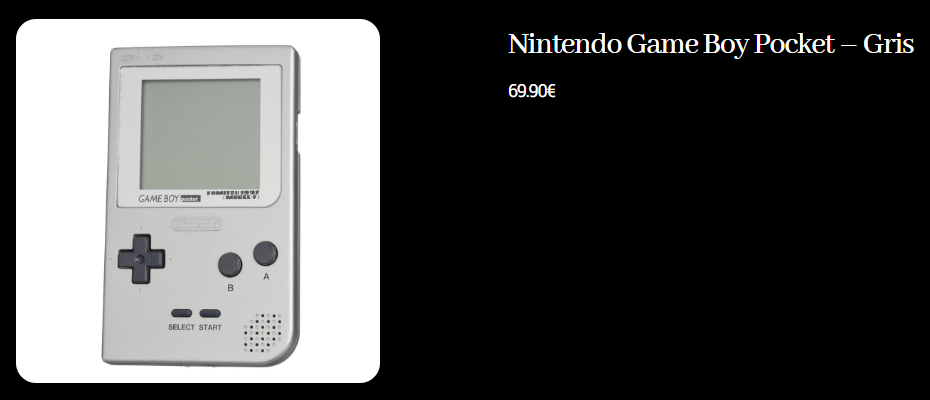 Produit Game boy pocket eurocash