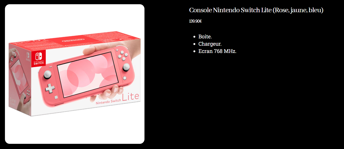 Eurocash Rennes Produit Nintendo Switch Lite